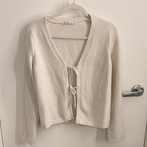 Abercrombie & Fitch Cream Cardigan with Tie Detail - SOLD OUT ONLINE